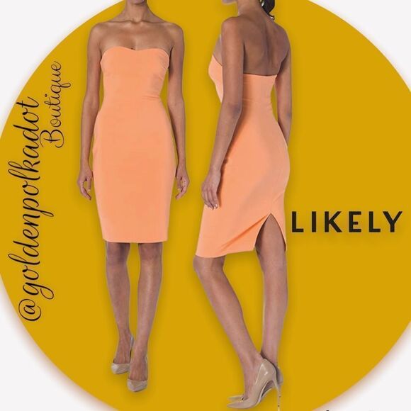 Likely Women's Laurens Dress
In Mandarin Sun Tangerine Barbie Core Strapless NWT - Picture 5 of 17